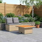 Modulaire tuinbank met uitschuiftafel poly rattan