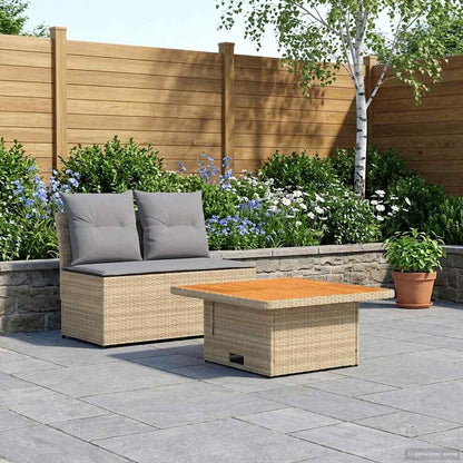 2 Stuk Tuin middelste sofa met uitschuiftafel poly rattan