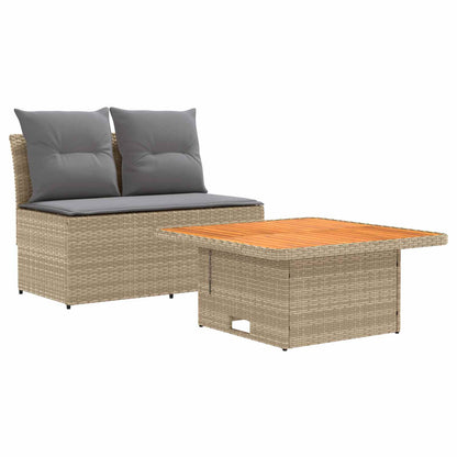 2 Stuk Tuin middelste sofa met uitschuiftafel poly rattan