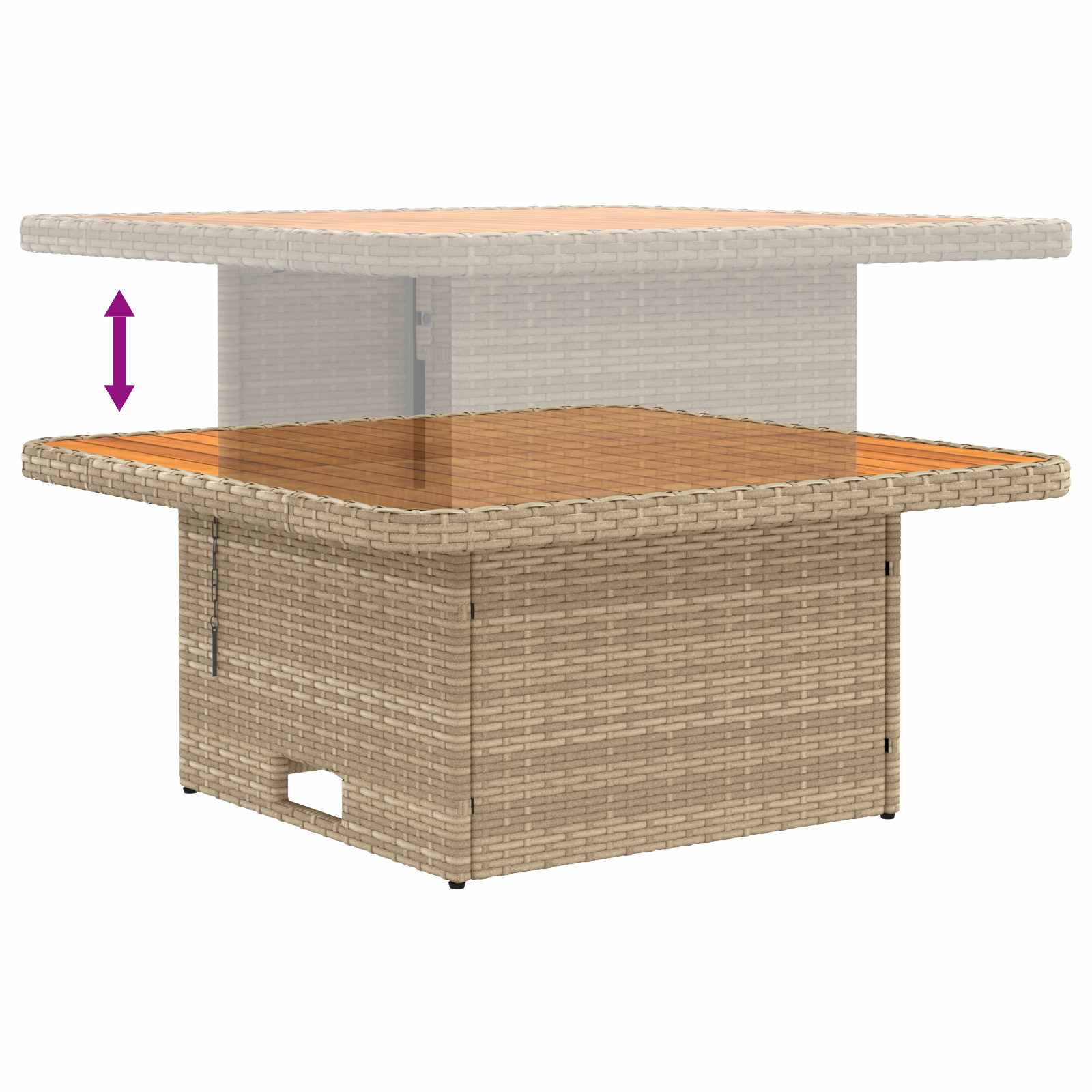 2 Stuk Tuin middelste sofa met uitschuiftafel poly rattan