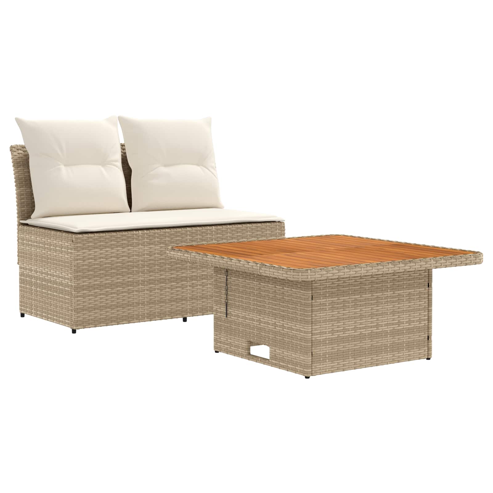 2 Stuk Tuin middelste sofa met uitschuiftafel poly rattan