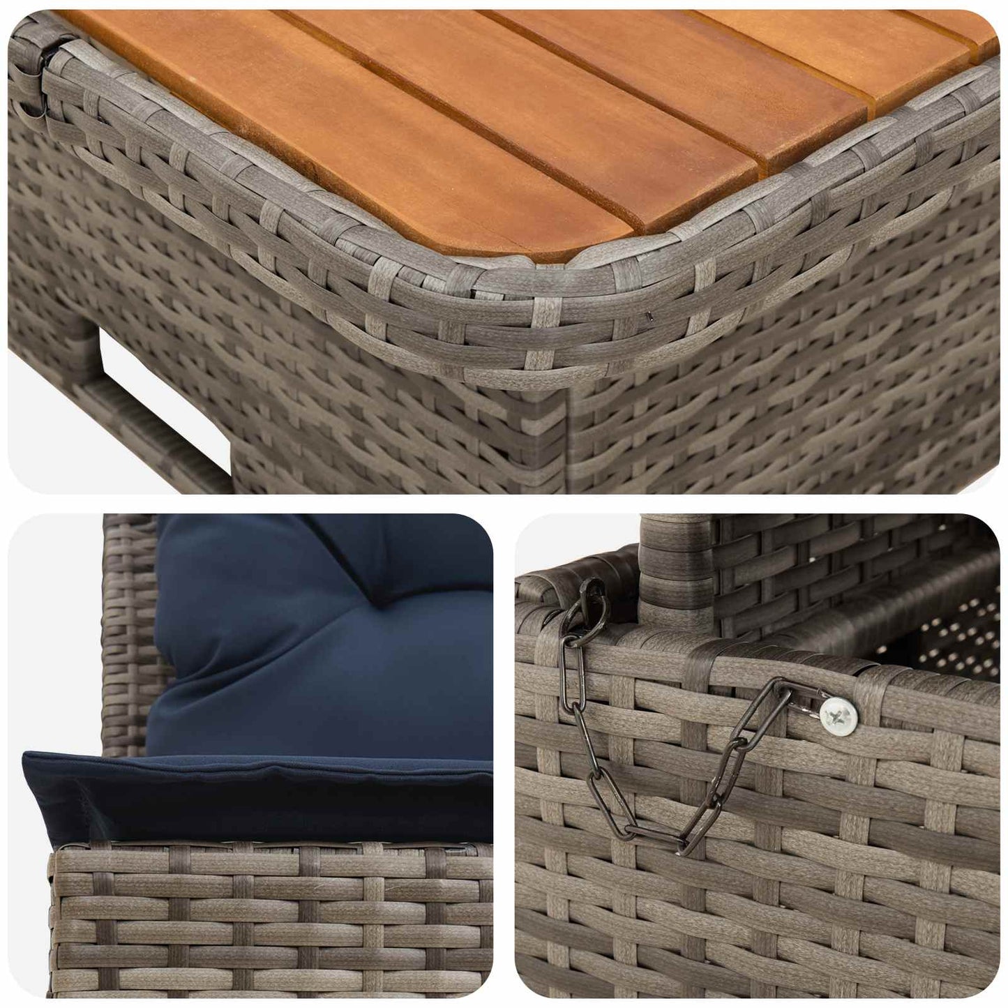2 Stuk Tuin middelste sofa met uitschuiftafel poly rattan
