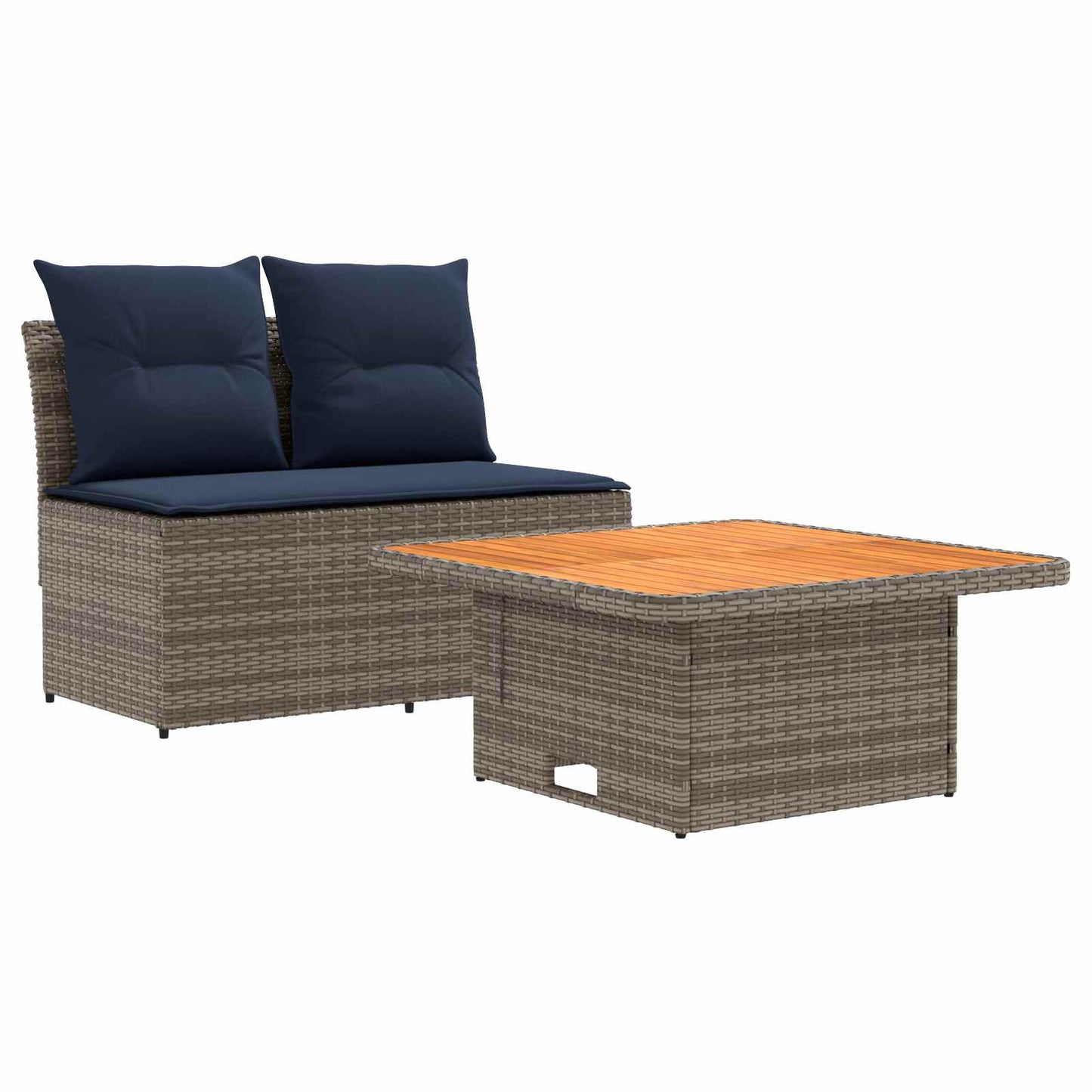 2 Stuk Tuin middelste sofa met uitschuiftafel poly rattan