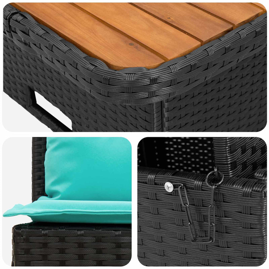 2 Stuk Tuin middelste sofa met uitschuiftafel poly rattan
