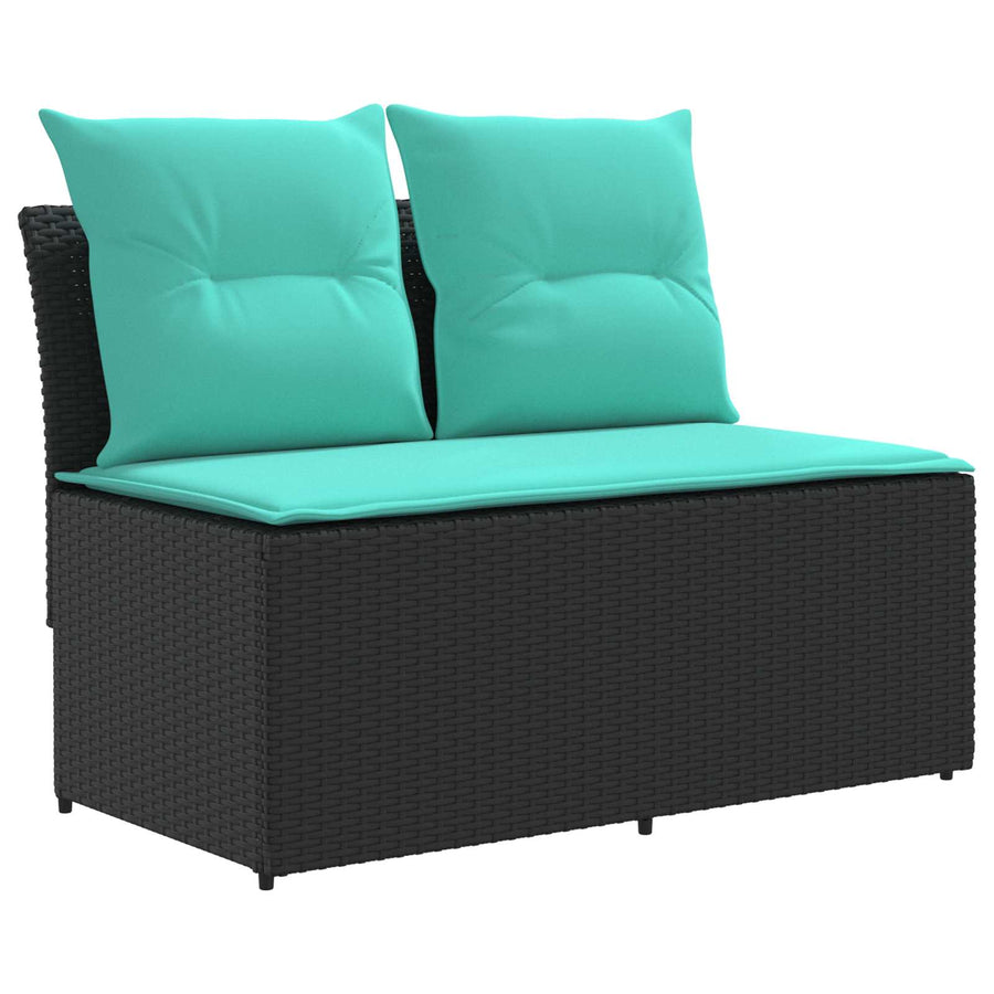 2 Stuk Tuin middelste sofa met uitschuiftafel poly rattan