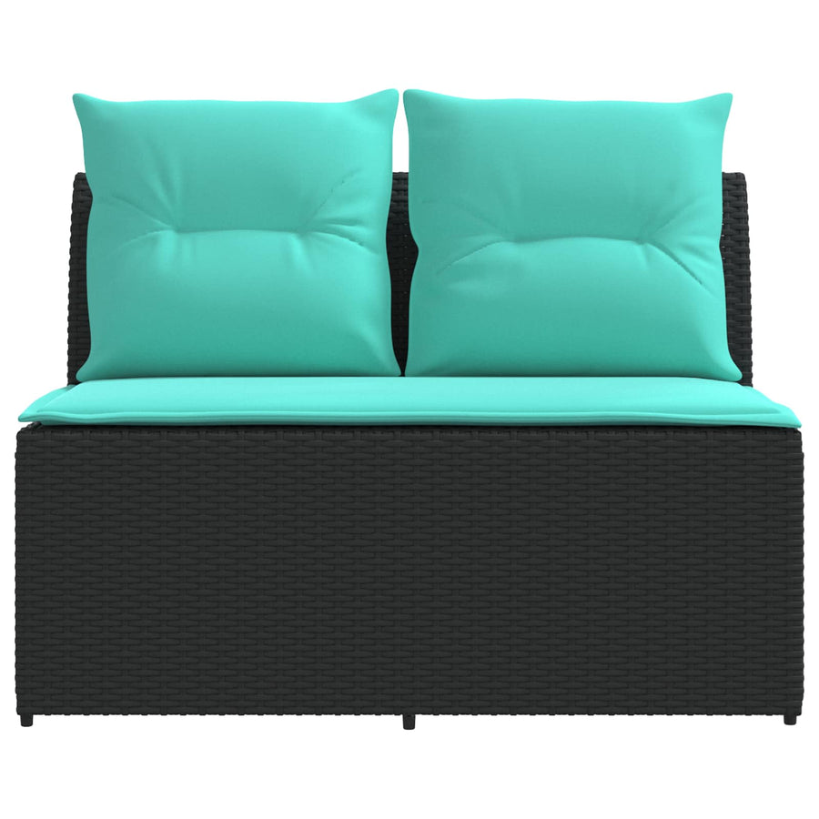 2 Stuk Tuin middelste sofa met uitschuiftafel poly rattan