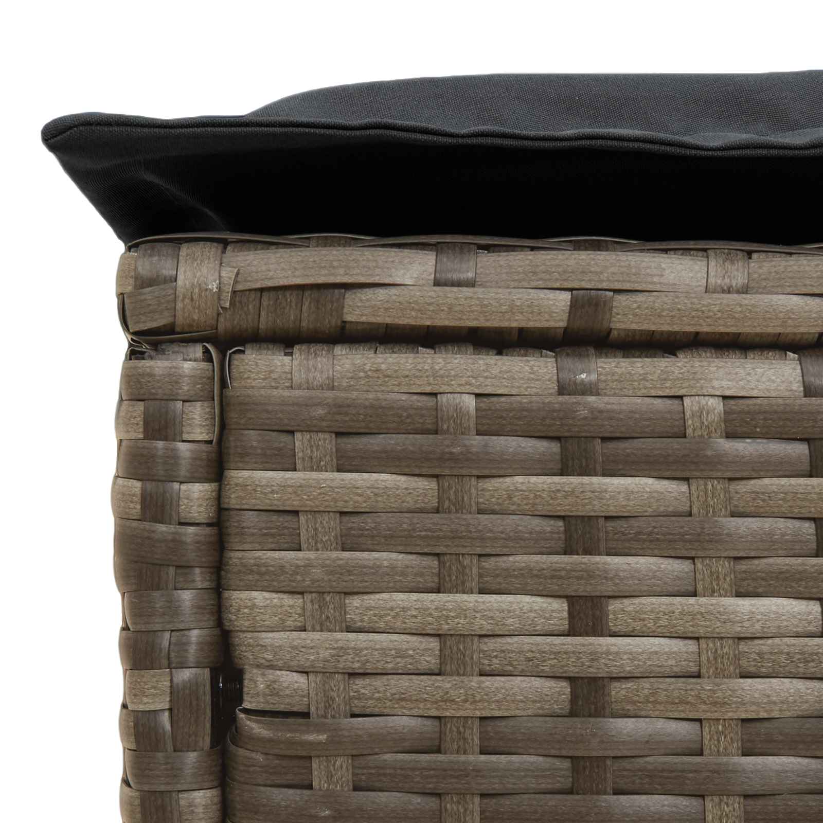 Tuinvoetenbank Grijs en Donkergrijs 80 x 38 x 45 cm PE Rattan