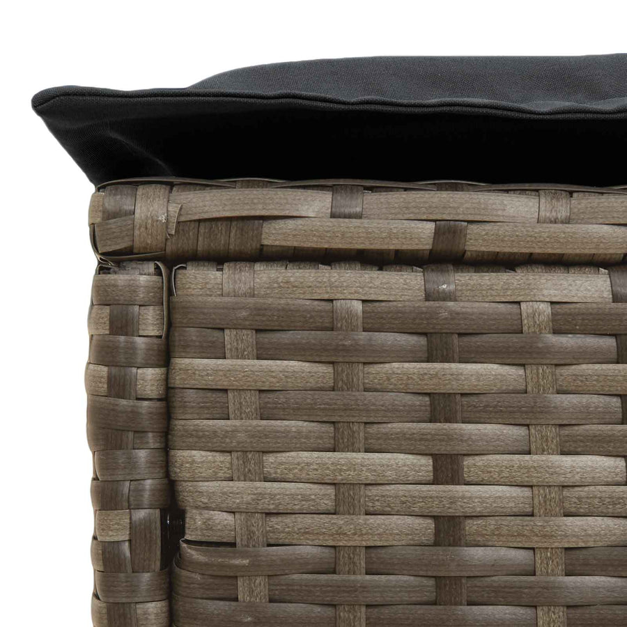 Tuinvoetenbank Grijs en Donkergrijs 80 x 38 x 45 cm PE Rattan