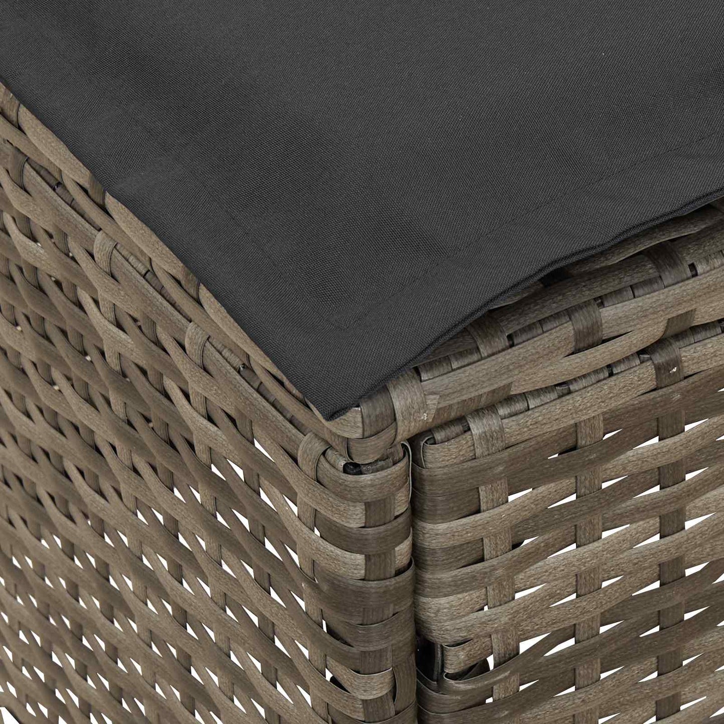 Tuinvoetenbank Grijs en Donkergrijs 80 x 38 x 45 cm PE Rattan