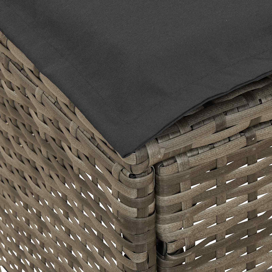 Tuinvoetenbank Grijs en Donkergrijs 80 x 38 x 45 cm PE Rattan
