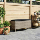 Tuinvoetenbank 80x38x45 cm PE Rattan grijs