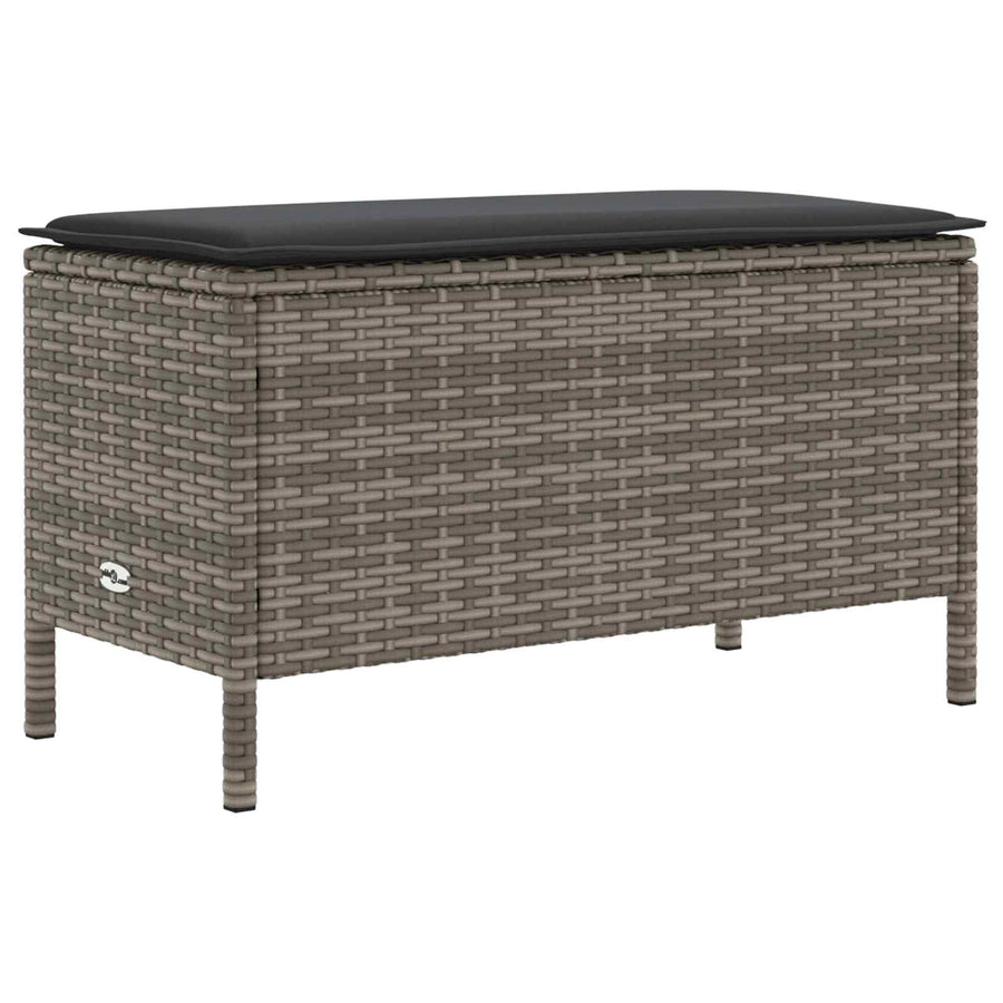 Tuinvoetenbank Grijs en Donkergrijs 80 x 38 x 45 cm PE Rattan