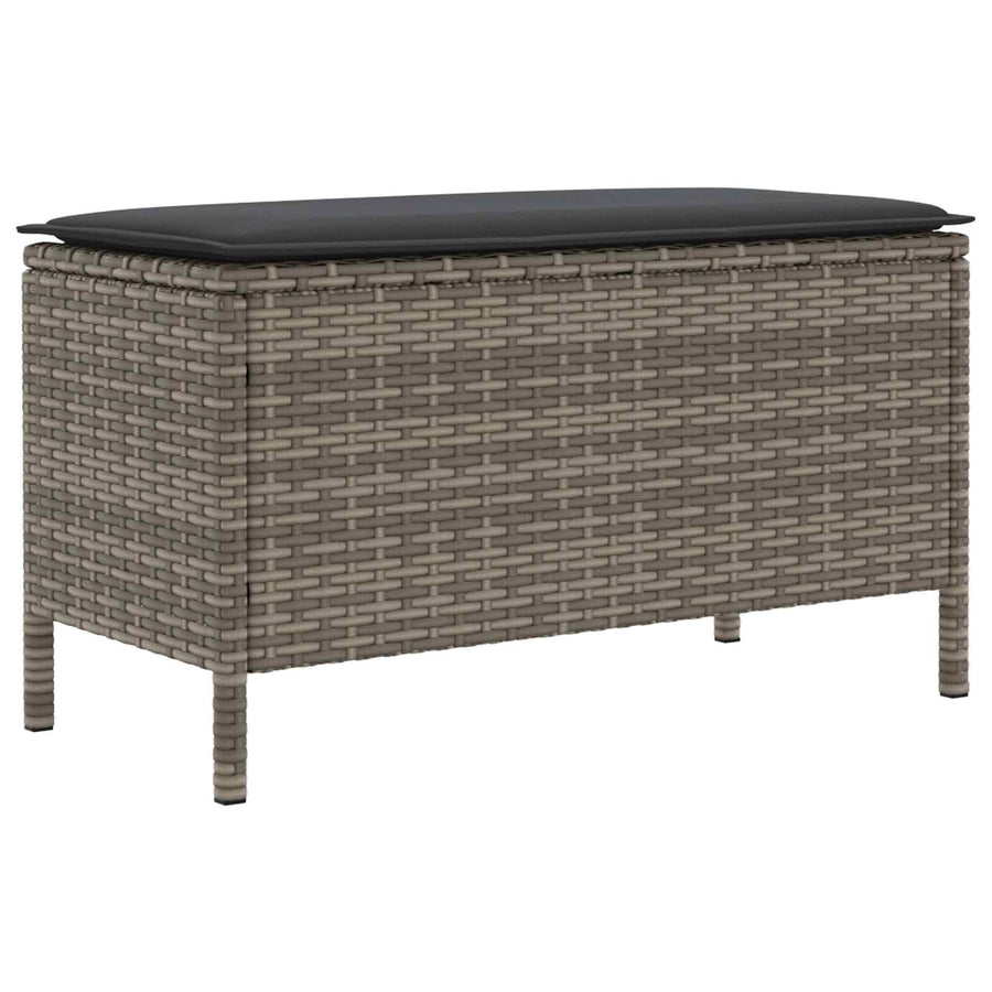 Tuinvoetenbank Grijs en Donkergrijs 80 x 38 x 45 cm PE Rattan