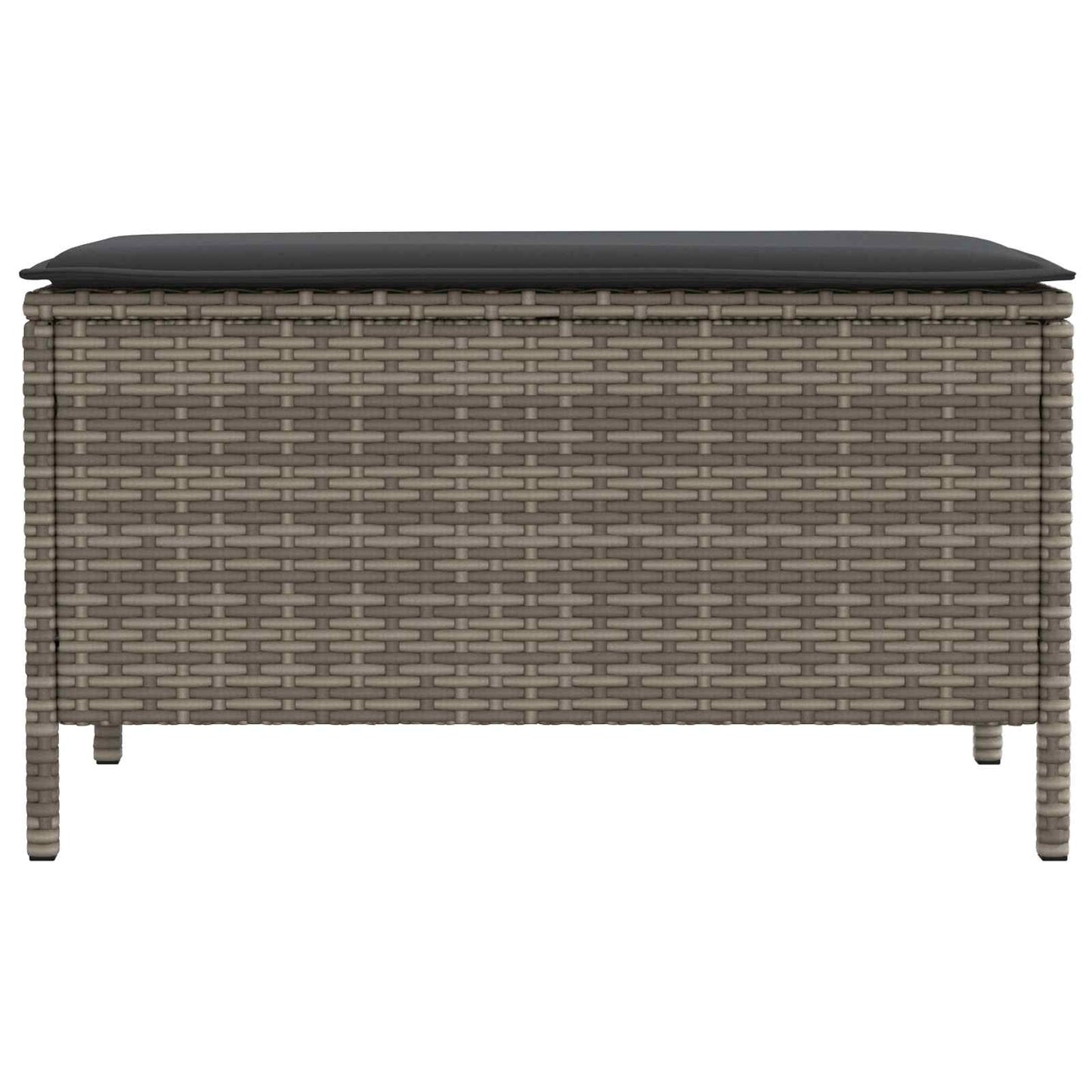 Tuinvoetenbank Grijs en Donkergrijs 80 x 38 x 45 cm PE Rattan