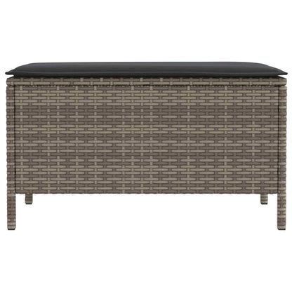 Tuinvoetenbank Grijs en Donkergrijs 80 x 38 x 45 cm PE Rattan
