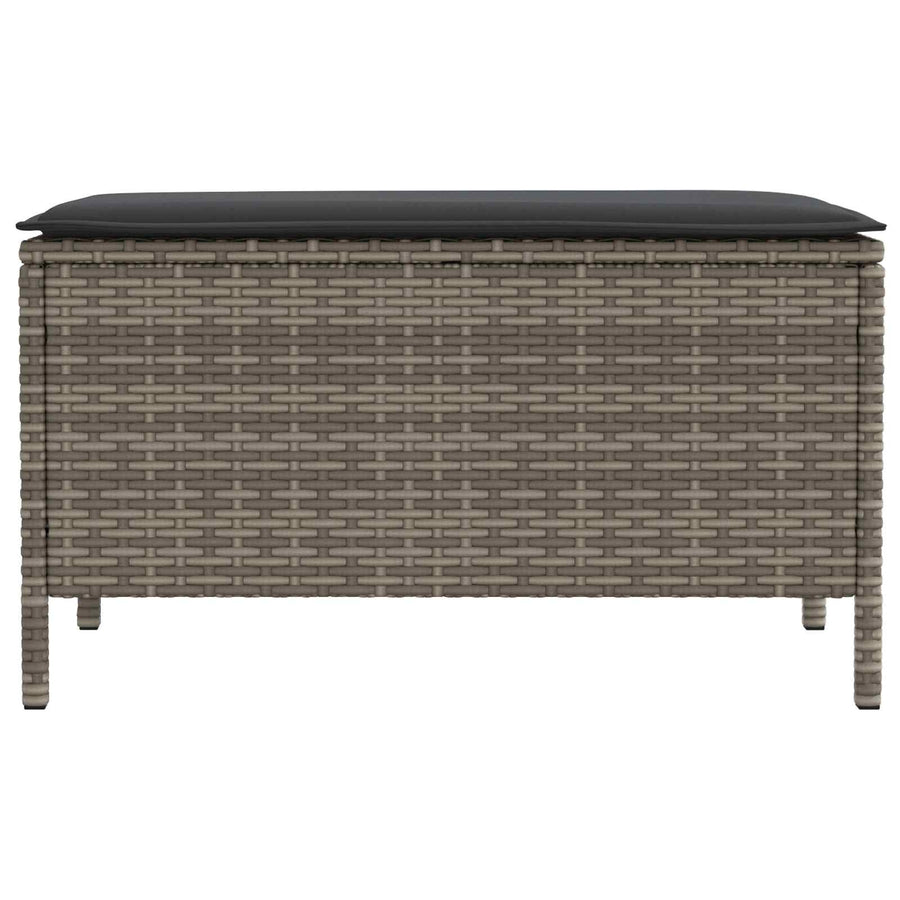 Tuinvoetenbank Grijs en Donkergrijs 80 x 38 x 45 cm PE Rattan