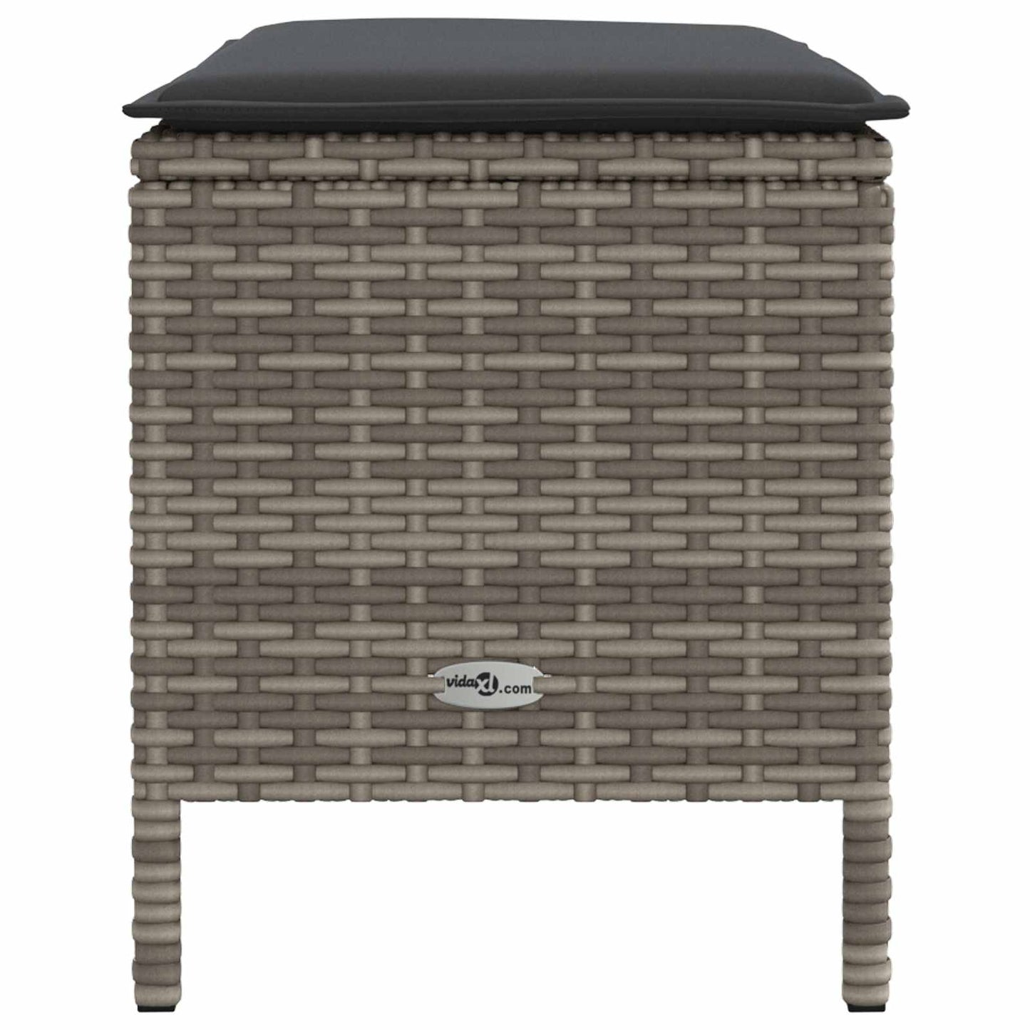 Tuinvoetenbank Grijs en Donkergrijs 80 x 38 x 45 cm PE Rattan
