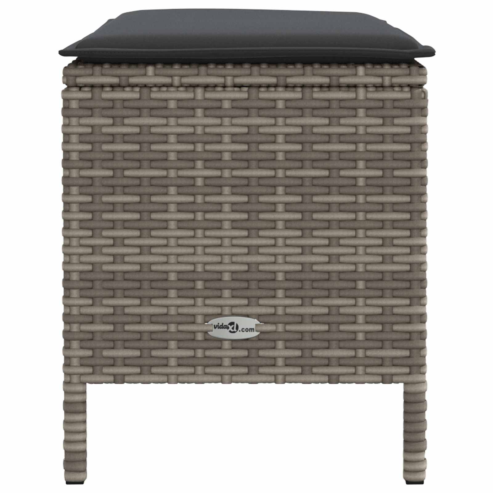 Tuinvoetenbank Grijs en Donkergrijs 80 x 38 x 45 cm PE Rattan