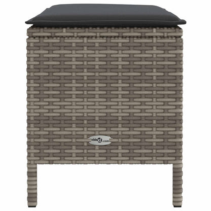 Tuinvoetenbank Grijs en Donkergrijs 80 x 38 x 45 cm PE Rattan