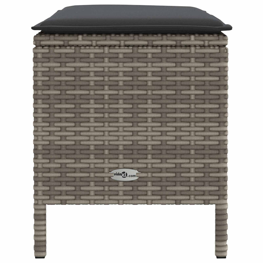 Tuinvoetenbank Grijs en Donkergrijs 80 x 38 x 45 cm PE Rattan
