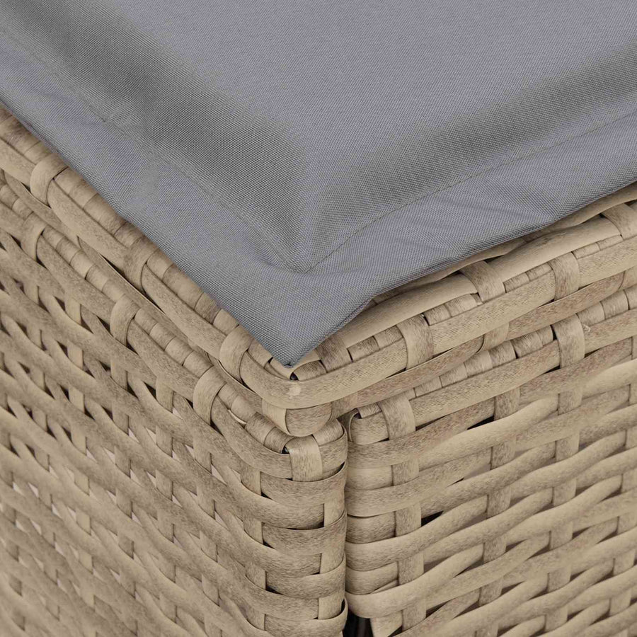 Tuinvoetenbank Beige en Licht Grijs 80 x 38 x 42 cm PE Rattan