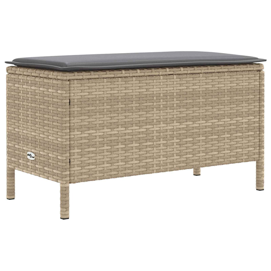 Tuinvoetenbank Beige en Licht Grijs 80 x 38 x 42 cm PE Rattan