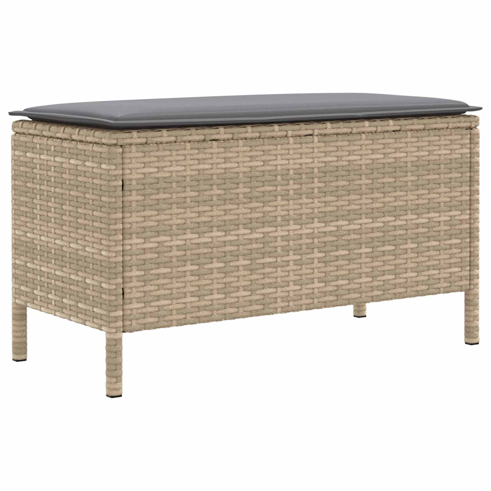 Tuinvoetenbank Beige en Licht Grijs 80 x 38 x 42 cm PE Rattan