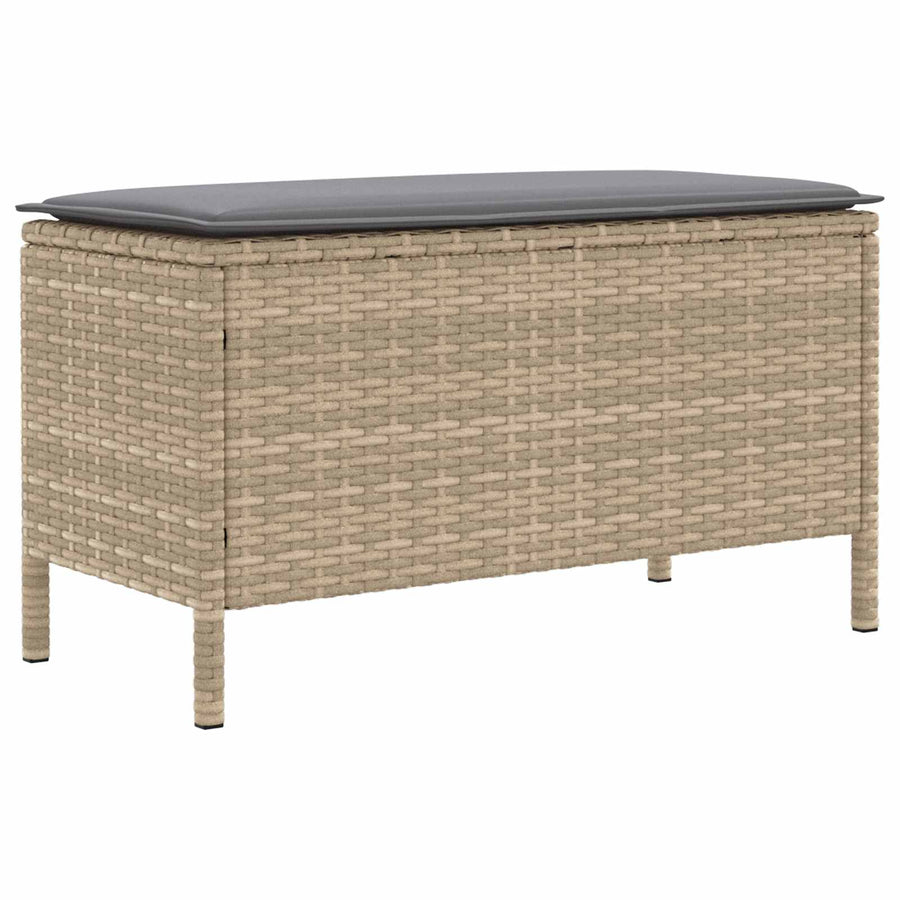 Tuinvoetenbank Beige en Licht Grijs 80 x 38 x 42 cm PE Rattan