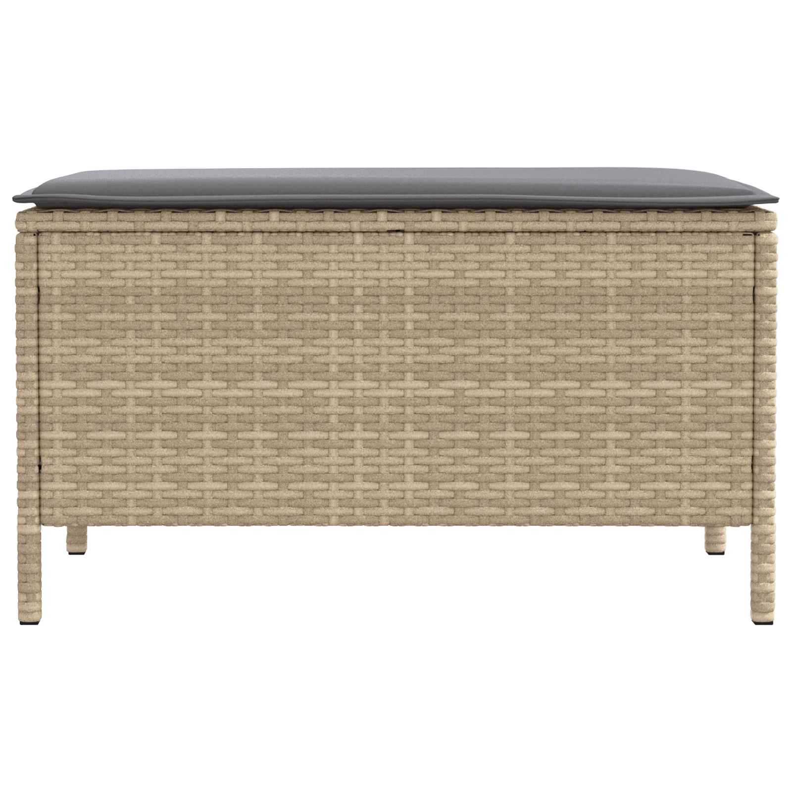 Tuinvoetenbank Beige en Licht Grijs 80 x 38 x 42 cm PE Rattan