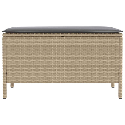 Tuinvoetenbank Beige en Licht Grijs 80 x 38 x 42 cm PE Rattan