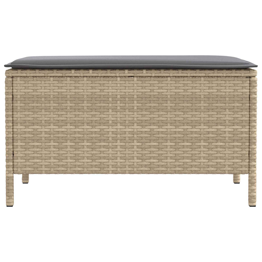 Tuinvoetenbank Beige en Licht Grijs 80 x 38 x 42 cm PE Rattan
