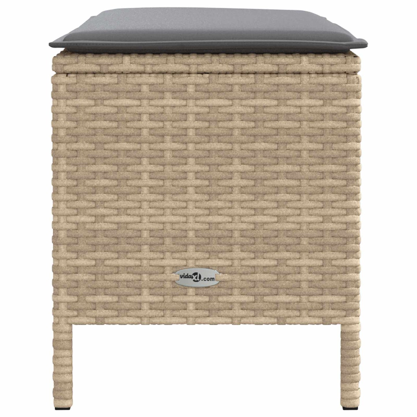 Tuinvoetenbank Beige en Licht Grijs 80 x 38 x 42 cm PE Rattan