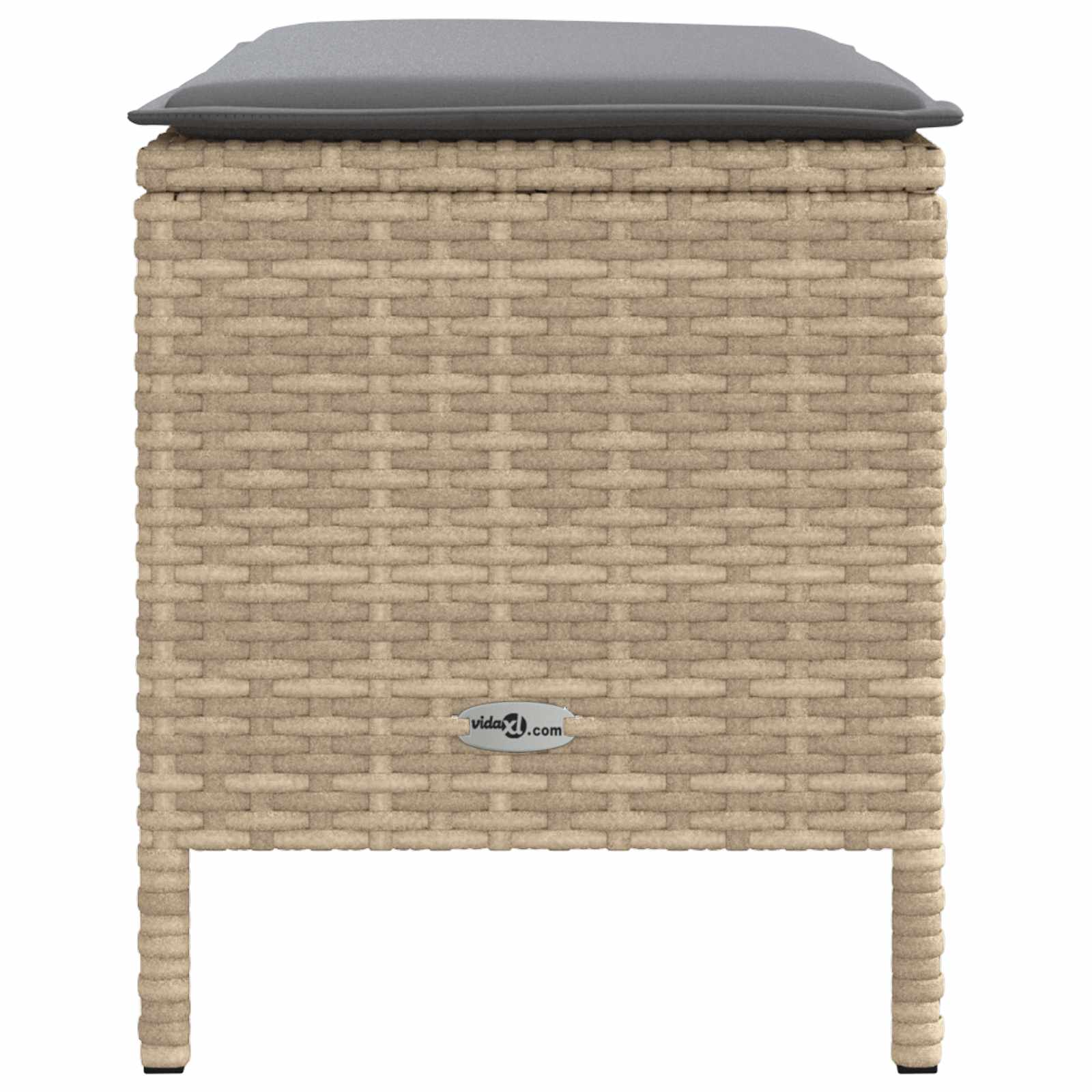 Tuinvoetenbank Beige en Licht Grijs 80 x 38 x 42 cm PE Rattan