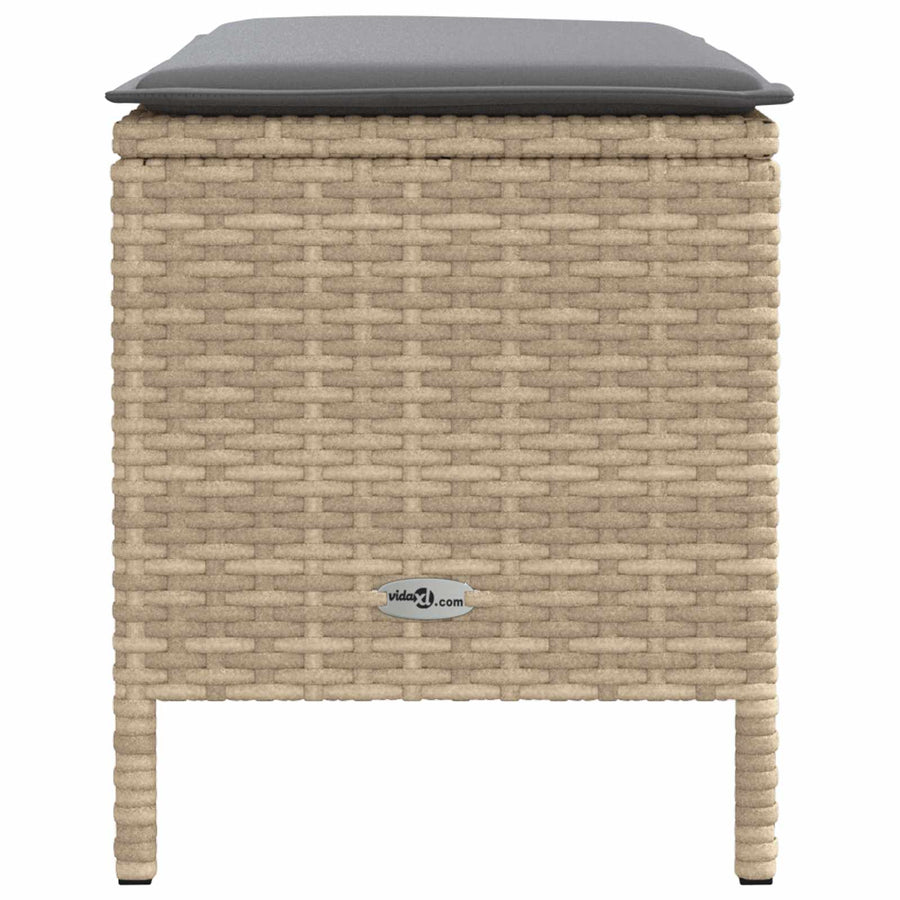 Tuinvoetenbank Beige en Licht Grijs 80 x 38 x 42 cm PE Rattan