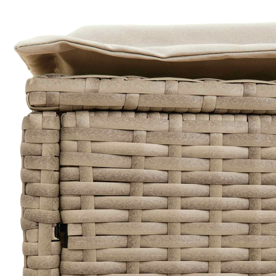 Tuinvoetenbank Beige en Crème 80 x 38 x 42 cm PE Rattan