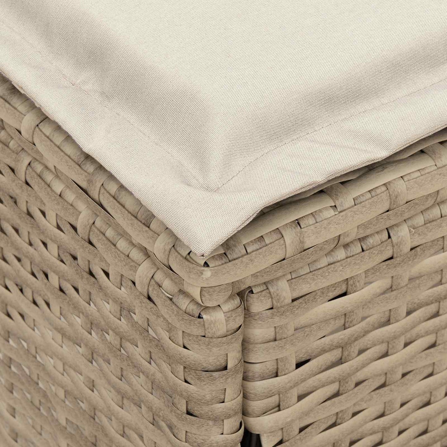 Tuinvoetenbank Beige en Crème 80 x 38 x 42 cm PE Rattan