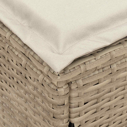 Tuinvoetenbank Beige en Crème 80 x 38 x 42 cm PE Rattan