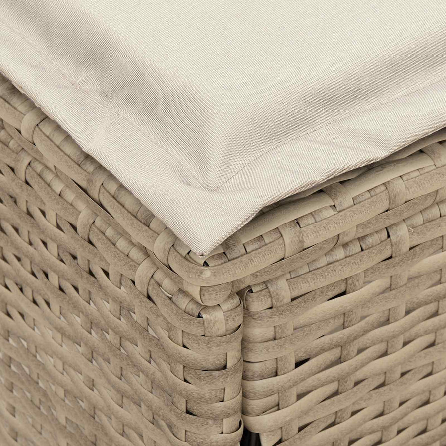 Tuinvoetenbank Beige en Crème 80 x 38 x 42 cm PE Rattan