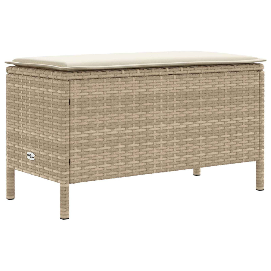 Tuinvoetenbank Beige en Crème 80 x 38 x 42 cm PE Rattan