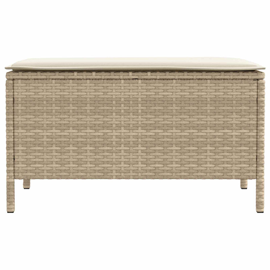 Tuinvoetenbank Beige en Crème 80 x 38 x 42 cm PE Rattan