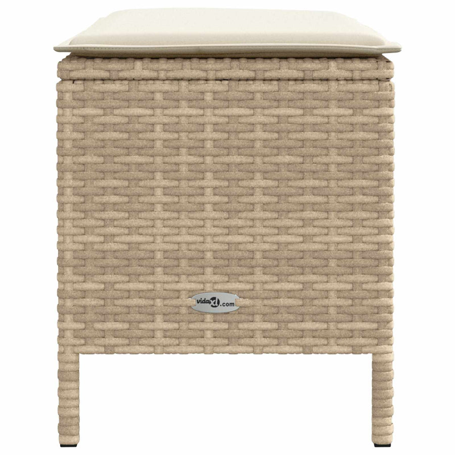 Tuinvoetenbank Beige en Crème 80 x 38 x 42 cm PE Rattan