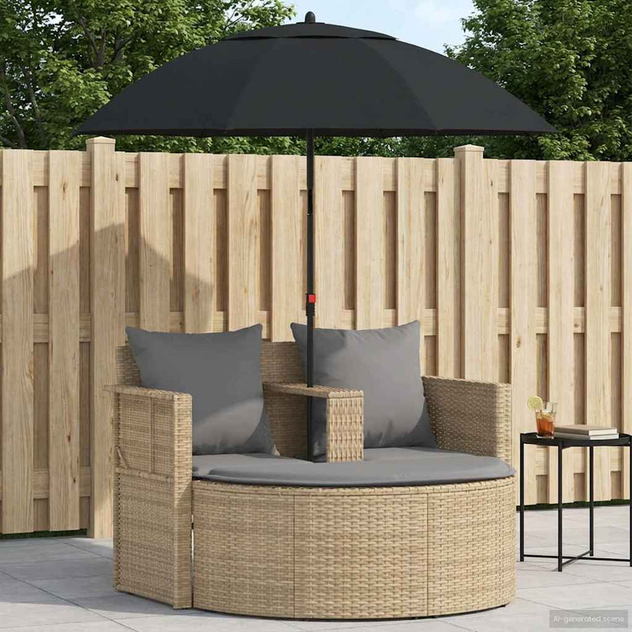 Tuinbank met kussen 8 pcs Beige en Licht Grijs poly rattan