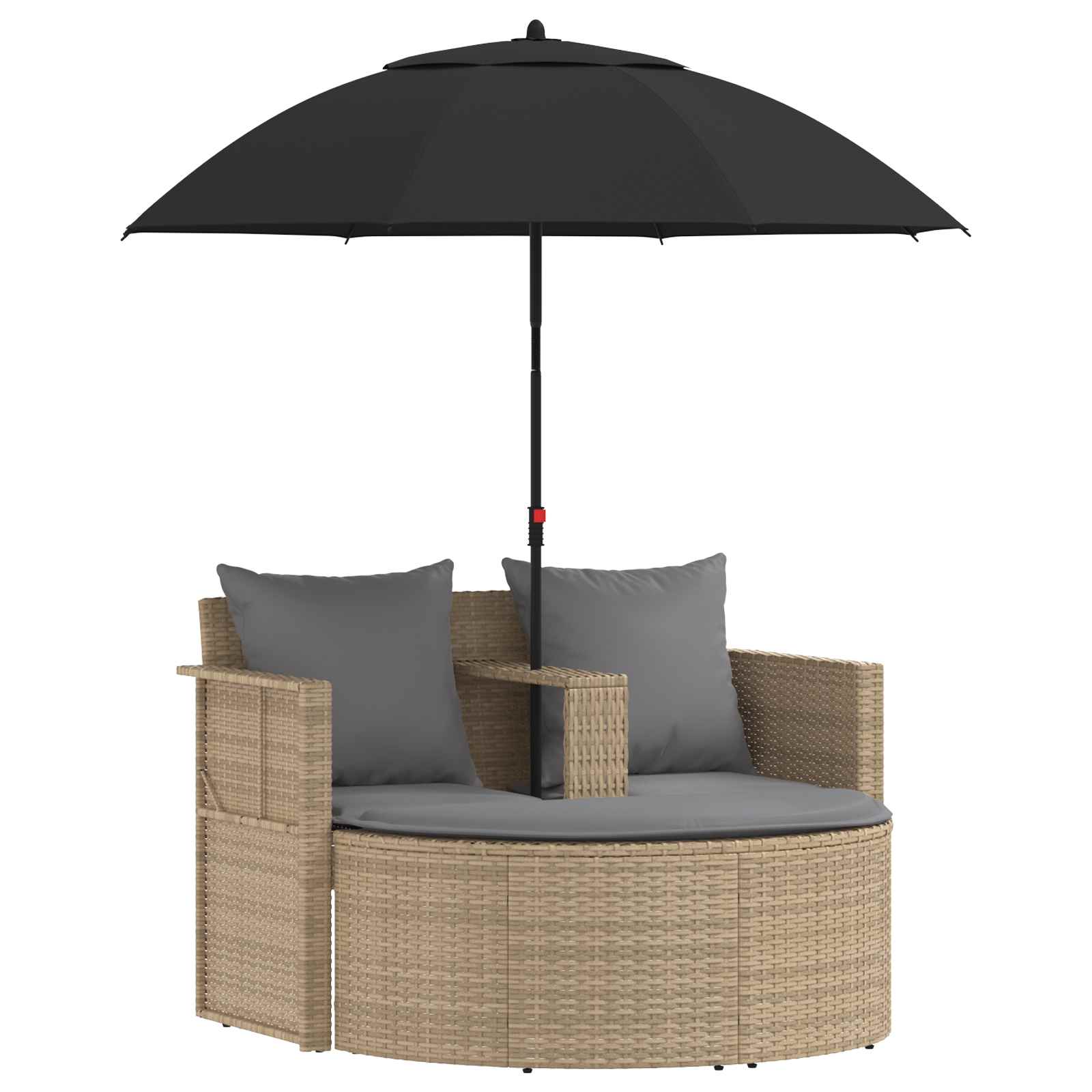 Tuinbank met kussen 8 pcs Beige en Licht Grijs poly rattan