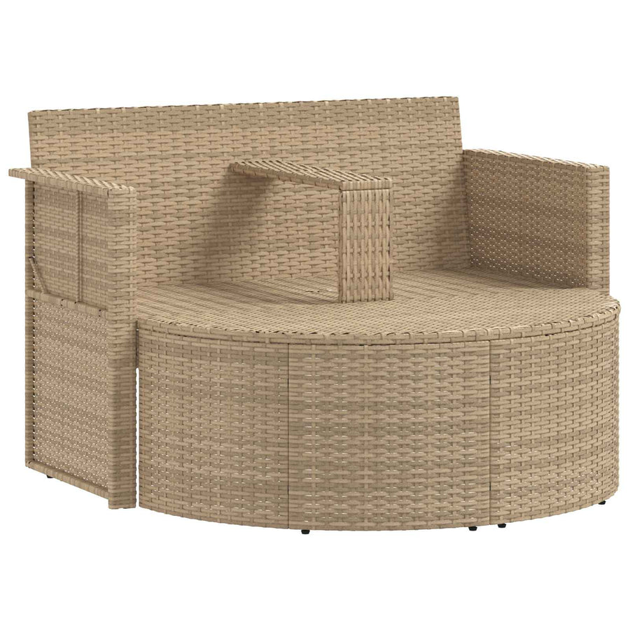 Tuinbank met kussen 8 pcs Beige en Licht Grijs poly rattan