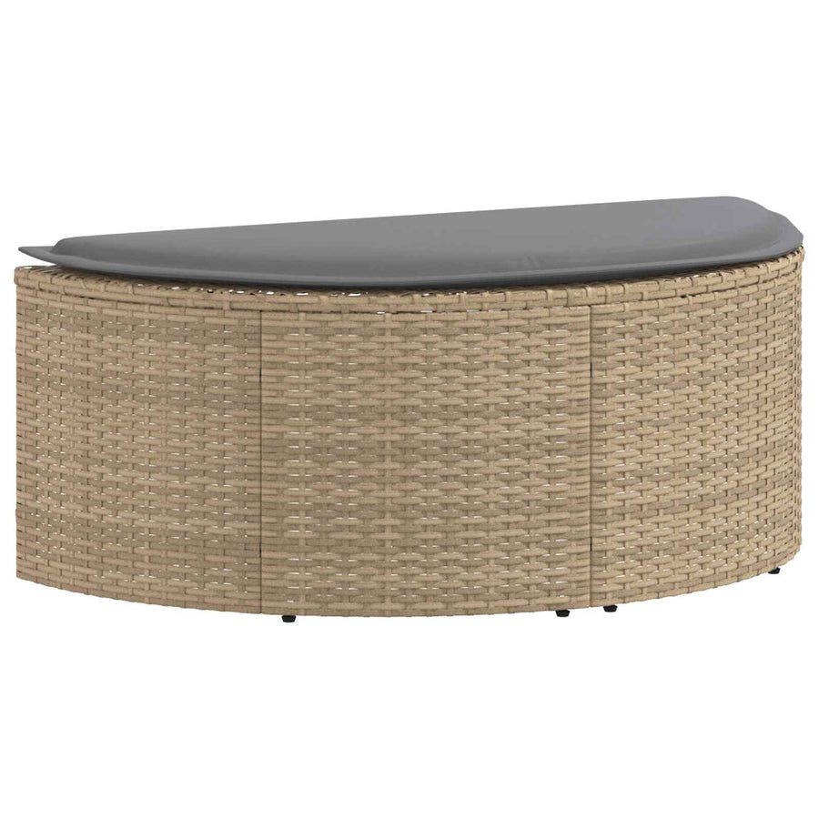 Tuinbank met kussen 8 pcs Beige en Licht Grijs poly rattan