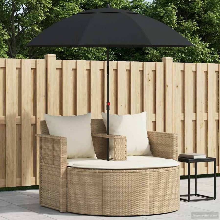Tuinbankstel met kussen 8 pcs Beige en Crème Wit poly rattan