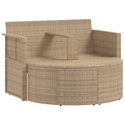 Tuinbankstel met kussen 8 pcs Beige en Crème Wit poly rattan