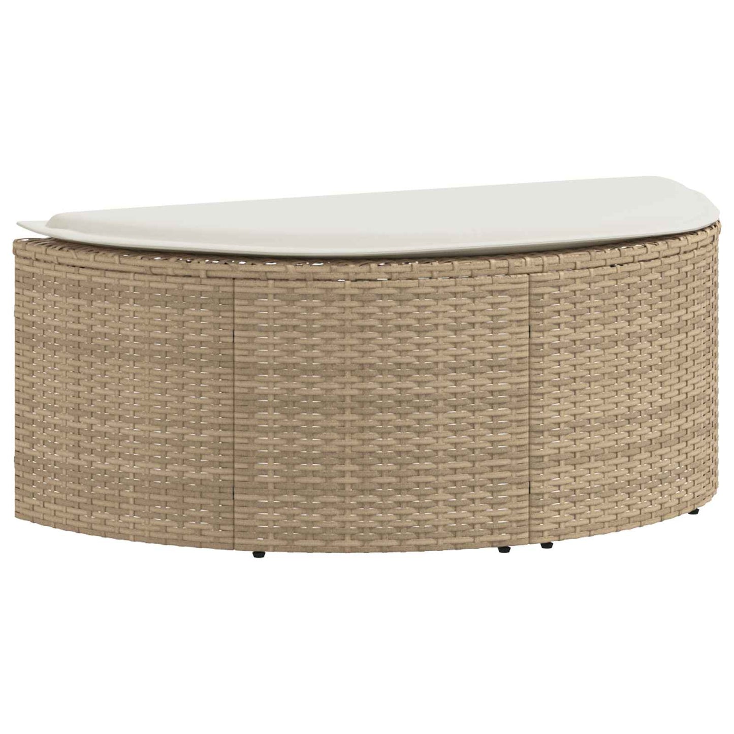 Tuinbankstel met kussen 8 pcs Beige en Crème Wit poly rattan