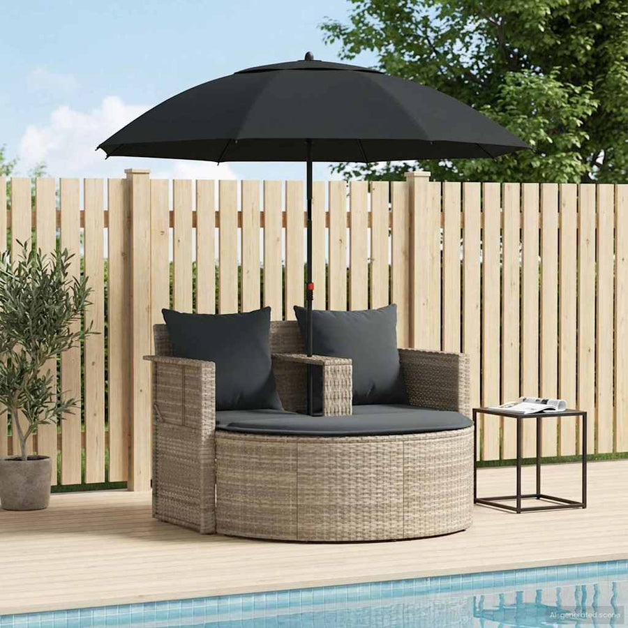 Tuinbankstel 8 pcs Licht Grijs en Donker Grijs poly rattan