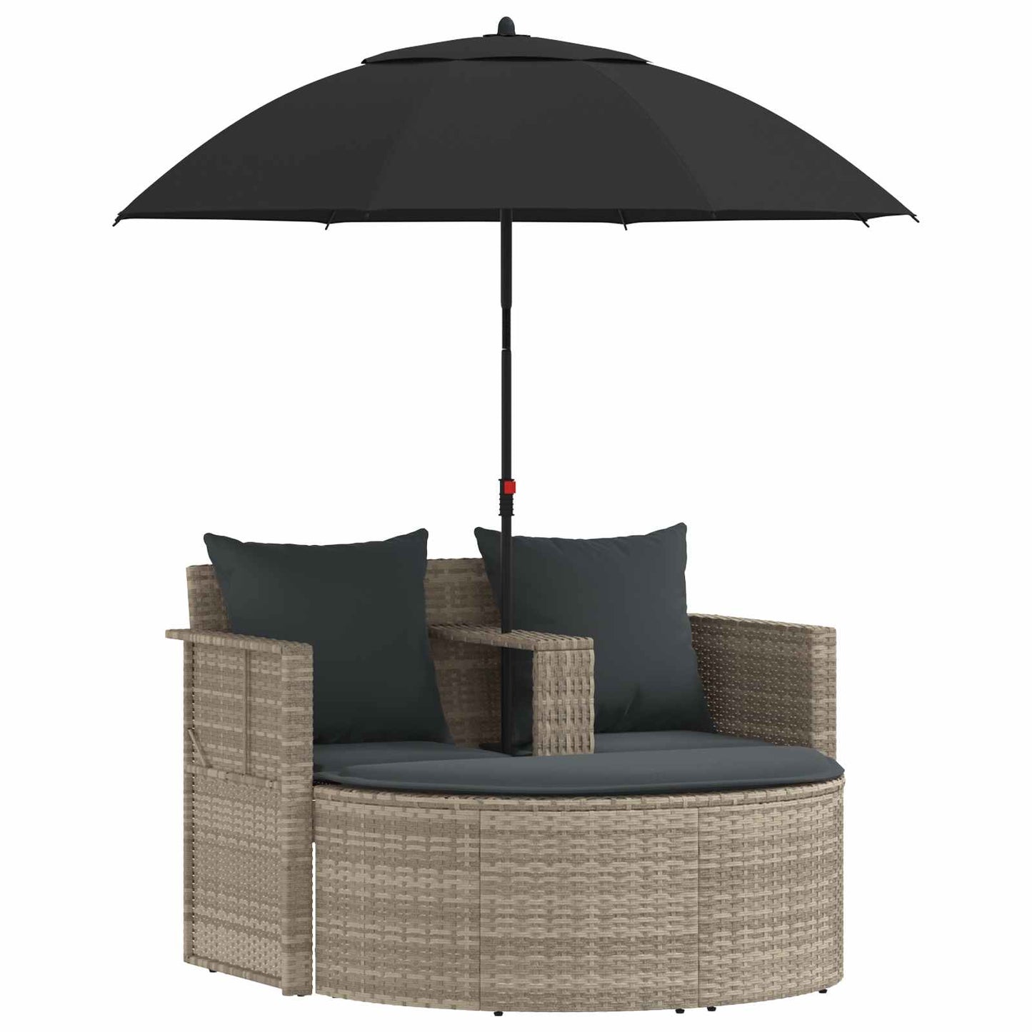 Tuinbankstel 8 pcs Licht Grijs en Donker Grijs poly rattan